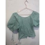 Lisa Says Gah  Green White Striped 100% Cotton Short Sleeve Margaret Top Size XS Photo 4