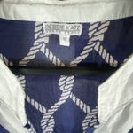 Debbie Katz Tunic Shirt Dress XL Cover Up White Navy SANDY PIPER Resort Boating Blue Photo 3