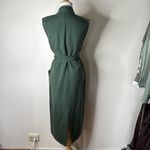 ZARA  Green Linen Blend Sleeveless Belted Midi Dress Photo 7