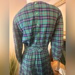 Lanz Originals Tartan Plaid Flannel Dress Size 10 VINTAGE 1980's Blue Photo 6