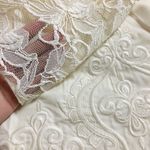 Lace Sheer Neckline Flared Formal Dress White Photo 3