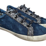 Vintage Havana Yves Washed Denim Sneakers Slip On Sparkle Sneakers Chain 10 Photo 0