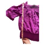 EUC Fuchsia peasant style crop top 3/4 bell sleeve boho indie sleaze XL Pink Photo 6