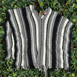 Missoni  Made in Italy Black White Fringe Chevron Poncho One Size Photo 0