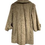 Cynthia Steffe ruffled faux fur beige tan winter coat size medium EUC Photo 2