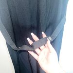 Studio 1940  Black Collared Button Down Maxi Dress With Attached Belt To Tighten Photo 8