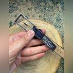 Brighton Vintage denim and leather silver buckle heart belt, size M/L Photo 6