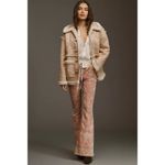 New MOTHER Toasty Faux Suede Shearling Jacket Snowed In Size L Tan Size L Photo 3