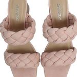 Soda  Double Braided Straps Open Square Toe Fashion Slide Block Heel Sandal Photo 0