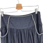 Stella McCartney  Navy Blue Jersey Rope‎ Embroidered Pleated Skirt Size 40 US 4-6 Photo 1