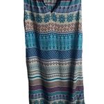 Beach Lunch Lounge Size Small Tank Dress Rayon Bohemian Morrocan Costal Blue Photo 2