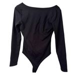 Open Edit NWT  Black Long Sleeve Thong Bodysuit Women’s Size Small Photo 0