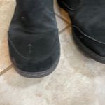 Khombu Womens Black Suede Ankle Boots Faux Fur Trim Button Accent Size 10 Photo 3