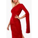 Boohoo red velvet maxi dress size small 4 6 olivia Photo 2