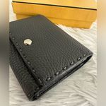 Fendi New Selleria Grey Leather Compact Wallet Photo 4
