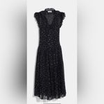 Coach silk Navy Blue Scattered Rose Print Pleated Dress. NWT Photo 3