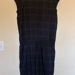 ALBION FIT Albion Black Going Places Windowpane Check Cinch Waist Nylon Activewear Dress M Photo 0