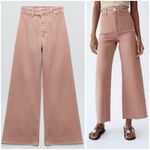 ZARA  Premium Marine Straight Wide Leg Jeans in Dusty Rose Pink Photo 10