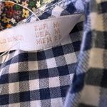 ZARA  Trafaluc Collection Blue White Gingham Tie Neck Babydoll Top Medium Photo 5