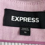 EXPRESS Linen Lilac Marled Women's Blazer Size 10 Cropped Tailored Collarless Photo 6