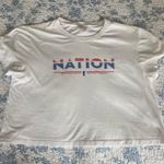 PE Nation Point Flag White Cropped Activewear Cotton T Photo 0