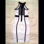 Sexy Bodycon Dress with Net Back Black Photo 7