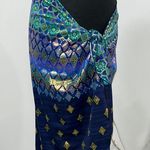 Longitude  Blue and Gold Sarong Swim Cover-Up Photo 0