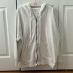Aerie  White Oversized Full Zip Hoodie Photo 1