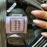 Herve Leger  Black and Cream Geometric A-Line Skirt Photo 5