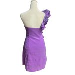 Daisy One-Shoulder Ruffle Dress Size S Lavender Dance Cocktail Bodycon Stretch Photo 4