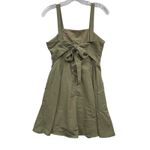 Essue  Women's‎ Olive Green Dress Mini Sundress Sleeveless Tie Back Boho Linen S Photo 1