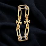 Tory Burch NWT Auth. Roxanne Pave Bracelet in rolled Tory Antique Gold Photo 7