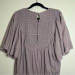 Free People  Lavender Smocked Embroidered Bodysuit Size L‎ Boho Flutter Sleeve Photo 12