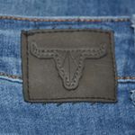 Lucky & Blessed Mid Rise Flare Jean STRETCH 14 Bellbottom Boho Western Raw Hem Blue Photo 7