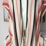 House Of Harlow 1966 Cream Pink Orange Open Knit Kimono Poncho Cardigan One Size Size undefined Photo 0