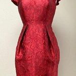 Carmen Marc Valvo  Jacquard Red Dress Size 2 Photo 0