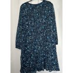 Terra & Sky Dress 4X Semi Sheer Lined Flowey Blue Dots Long Sleeve Chiffon Photo 5