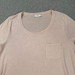 Vince . Short Sleeve Pocket Tee Shirt Women's Large Pink Shimmer Crew Neck Top Photo 4