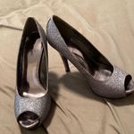Jacqueline Ferrar  Silver Sparkle Glitter Peep Toe Heels Photo 0