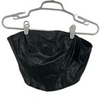 Wild Fable faux leather Black corset Crop Top zip back M concert festival party Photo 0