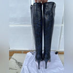 Veronica Beard  Wyn Snake-Embossed Leather Boots size 6.5 Photo 4