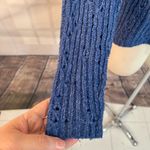 Free People š„5 forā$25 saleš„ Long Sleeve Blue Distressed Perforated Sweater Photo 2