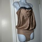 Cami NYC  The Romy Silk Beige Bodysuit With Black Lace medium Photo 1