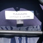 Tahari  by Arthur S Levine Long Blue Coat with matching white blouse 12 Photo 2