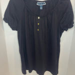 Karen Scott  Black Blouse with Button Accents Photo 0