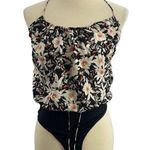 Free People  Floral Blousy Halter Liza Bodysuit Medium Photo 0