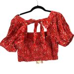 NWT Band Of The Free Joelle Crimson Floral Smocked Crop Top Women’s Size Large Red Photo 5
