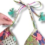 Victoria's Secret Victoria’s Secret Bikini Top L Boho Y2K Triangle Tassel Swim Floral Festival‎ Photo 2