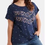 Lucky Brand  Floral Boho Printed T-Shirt Size 1X Photo 0