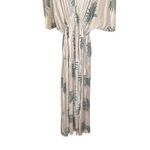 ZARA Wrinkle Effect Satin Maxi Kaftan Dress Ecru Sage Green Size S NWT Photo 8